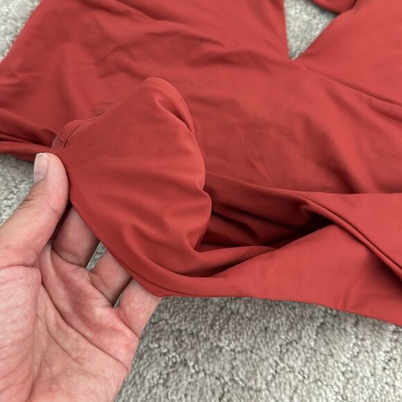 Tavik “Emme” halter one piece rust red dusty plunge v neck high cut cheeky - Picture 5 of 10